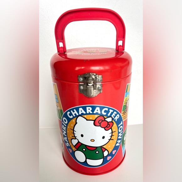 Sanrio Hello Kitty Keroppi Pochacco Pekkle Character Town Metal Tin Box Japan - Picture 1 of 11